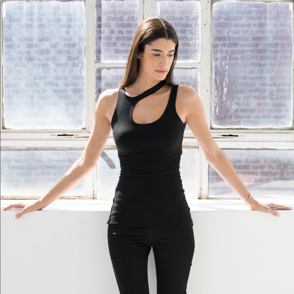 Black Cut-out Tank / Club Top
